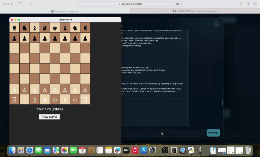 A playable chess game built from one prompt.